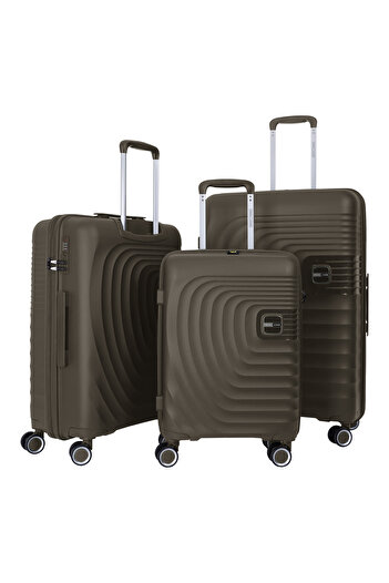 PARAJOHN Anti Theft Stylish PP 3 Pcs Trolley Set - COFFEE