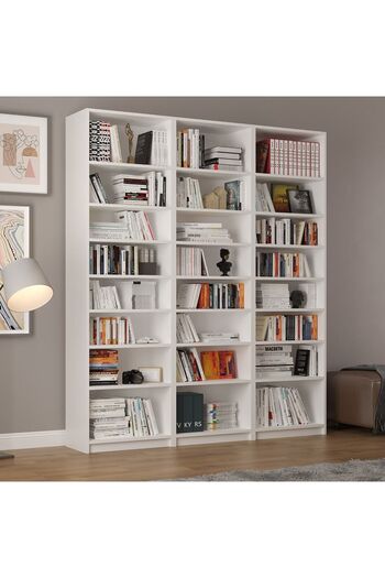 Asra Trend %100 MDFLAM Beyaz Kitaplık K-20