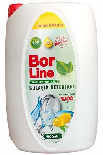 BORLINE %100 Yerli Üretim 4000ml Sıvı Bulaşık Deterjanı Limon Kokulu