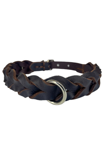 Rebel Dog Premium Genuine Leather Hand Knitted Dog Collar 2.5x55 (HOLE DIST 41-50CM)