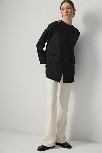 Touché Privé Asymetric Cut Crepe Tunic