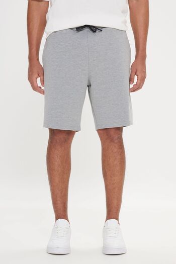 AC&Co / Altınyıldız Classics Men's Gray Melange - Flexible Cotton Knitted Shorts, Standard Fit