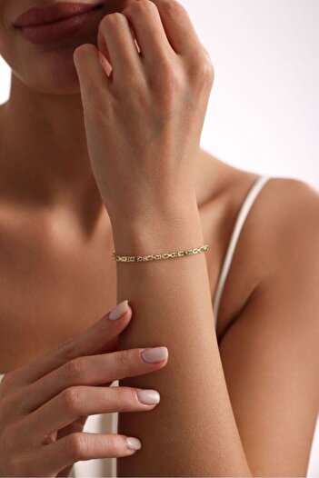 Sembol Gold Kral Bileklik Altın 3 mm