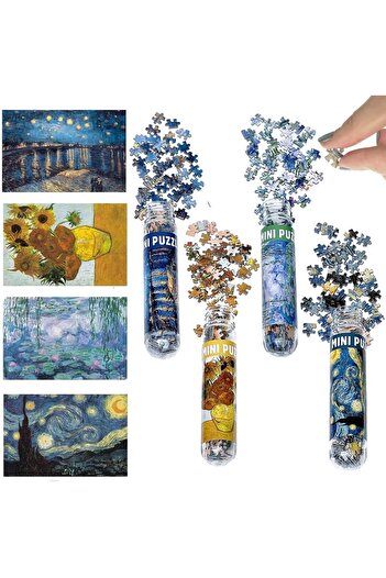 Choice 4 pack 4 Pack Mini Jigsaw Puzzles 150 Pieces for Adults Challenging Starry Night Rhone River Sunflow