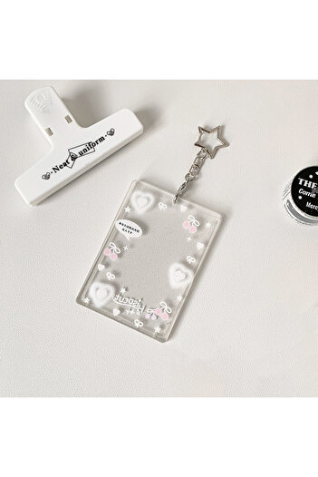Choice White love cherry Colorful graffiti love transparent glitter card sleeve three-inch small card card
