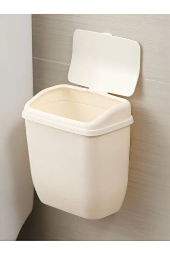 Choice 700216 Mini White Plastic Mini Wall Mounted Trash Bin for Kitchen and Bathroom and Home