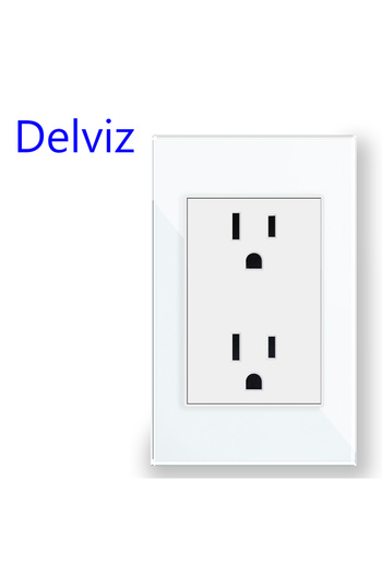 Choice مخرج طاقة قياسي أمريكي من Delviz أبيض 110-250 فولت، تيار متردد 110 فولت ~ 250 فولت، زجاج بلوري مقوى 120 مم × 72 مم