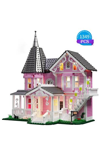 Choice bagged 1349 PCS Coralines Building Block Set Pink Palace Model Apartment Ideas Movie Architecture To