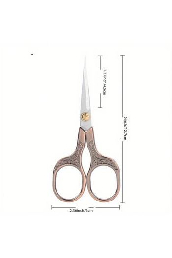 Choice bronze 1pc-Flower Vintage Stainless Steel Household Scissors, Square Handle Embroidered Scissors, St