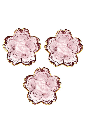 Choice 3Pcs Phnom Penh 1-3Pcs Japanese Style Small Glass Plate With Golden Border Mini Seasoning Dessert Cu