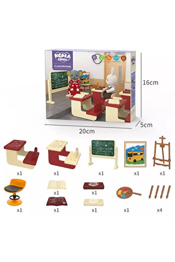 Choice classroom 1:12 Dollhouse Koala Miniature Simulation Classroom Scene Accessories Drawing Tool Miniatu