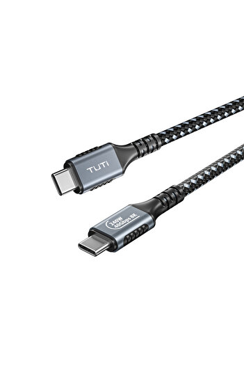 Choice كابل USB-C 4 أسود بطول 2 متر وسرعة 40 جيجابت في الثانية وقوة 240 وات لشحن جهاز واحد أو جهازين للوسائط المنزلية بدقة 8K متوافق مع