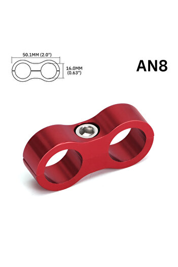 PQY AN8 RED 1PC Universal AN4 AN6 AN8 AN10 AN12 Billet Oil Fuel Water Hose Tube Seprator Divider Clamp a