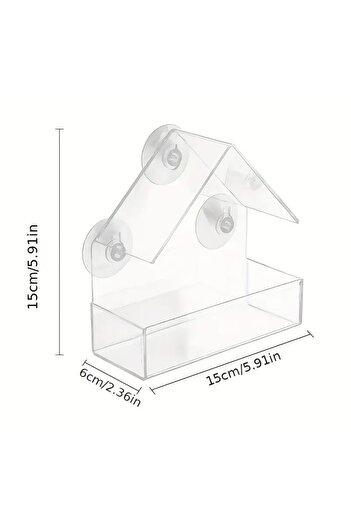 Choice White Acrylic Bird Feeder Clear Window Outside Hanging Bird Feeder House With Suction Cup For Garden