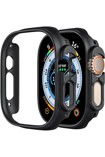 AWH 2-Pack Case for Apple Watch Ultra 2 49mm, Hard PC Bumper, Shockproof Protective Cover-Black
