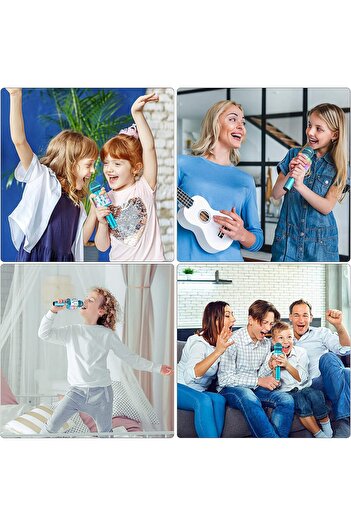 AWH Voice Changing Karaoke Microphone for Kids, 5-in-1 Bluetooth Mic with LED Lights for Party