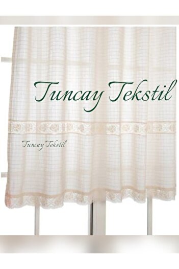 TUNCAY TEKSTİL Buldan Work Monika Intermediate and End Lace Curtain Linen Woven Kopenaki Curtain