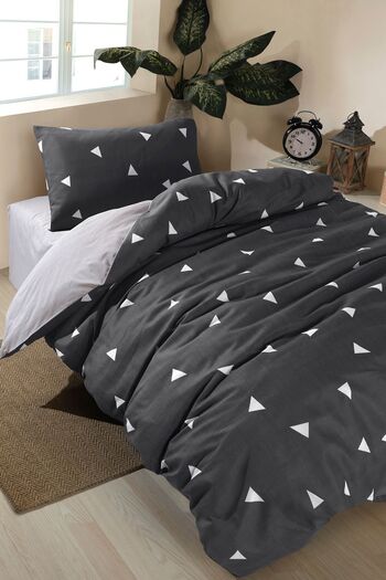 Eponj Home Geometric Gray Single Easy-Iron Duvet Cover Set