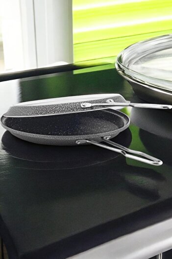 Gökdil Cantef Fireproof Non-Stick 32 Cm Granite Fish Pan Metal