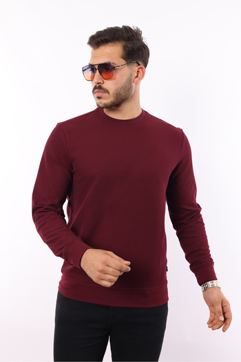 rugatchi Waffle Print Crew Neck Cotton Sweatshirt - Regular Fit