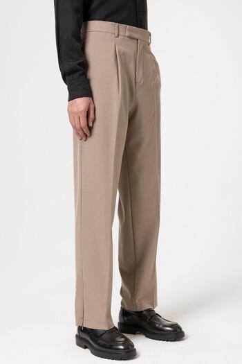 Antioch Light Mink High Waist Men's Trousers with Zipper