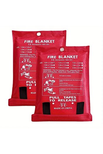 chain 2 Emergency Blankets, Flame and Heat Resistant Fiberglass Safety Blanket for the Kitchen, Home, Car