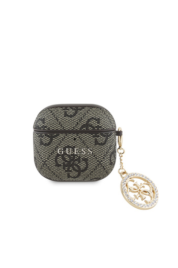 Guess Guess Licensed Classic 4g Patterned Rhinestone Ornamental Chain Case for AirPods 4 Case Brown