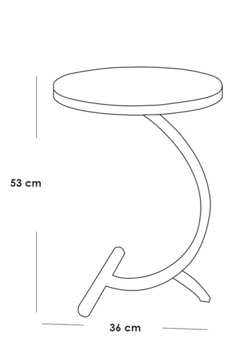 Generic Side table 36x35x53 cm - Grey & Black