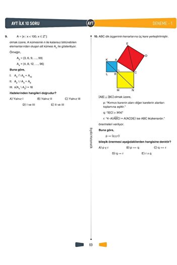 Bıyıklı Matematik TYT İlk 12 - AYT  İlk 10 Soru Matematik 30 Deneme-  Öğren de Gel +22 Net - Bıyıklı Matematik