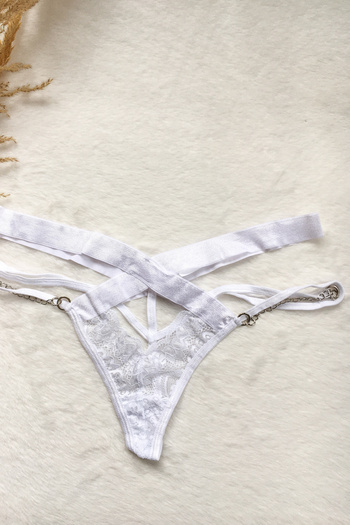 MODA G&H Underwear - White Chain Detailed Lace String - Thong