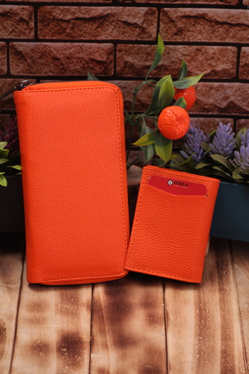 Ozka Leather Collection Dear Pack - Long Wallet with Phone Compartment, Card Holder Wallet with Automatic Mechanism