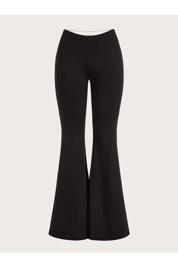 bysevensail Bss Women's High Quality Black Flared Leg Lycra Pants Leggings