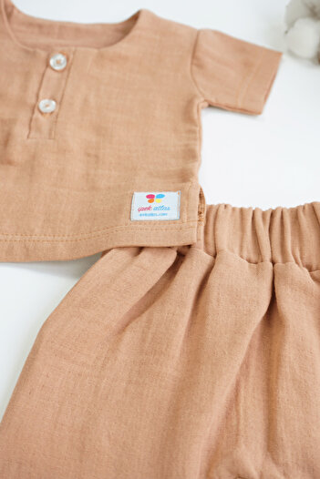 bshood X Silk Atlas Girls Baby Boys and Children's Short Sleeve Muslin Suit