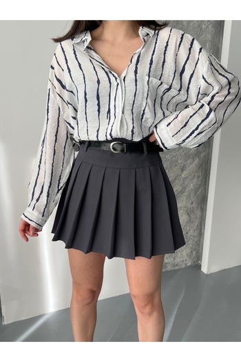 Ekim Store New Season Belted Mini Short Skirt