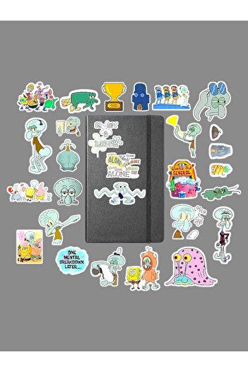 Major Selection حزمة ملصقات Squidward / ملصق دفتر يوميات رصاصة وكالة الكمبيوتر المحمول