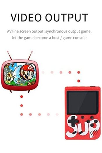 AWH 2-Piece Sup Games Box, 400 in 1 Retro Portable Mini Handheld Game Console, 3.0 Inch (Red-Black)