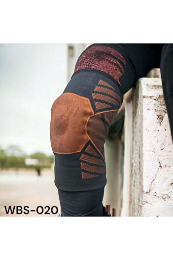 Generic Rayek Breathable Flexible Compression Knee Support Brace - Black & Orange