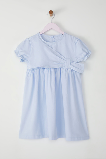 TRENDYOLKIDS Rochie albastră mini tricotată dreaptă TKDSS25EL00023
