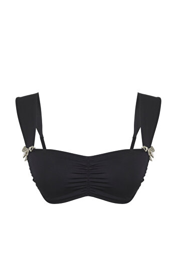 Trendyol Collection Black Bralette Bikini Top with Accessories Tbess25Bu00036