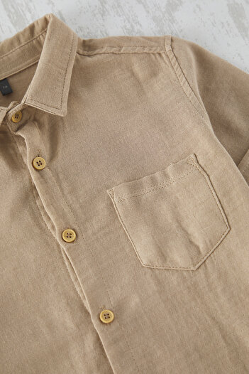 TRENDYOLKIDS Beige Short Shirt Tkdss25Go00006
