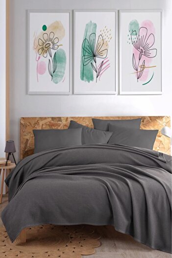 Eponj Home Ecocel Pike 220x230cm Oversize Blanket - Anthracite Karde