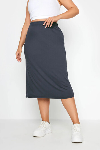 Stil Diva Comfortable Fit Large Size Midi Skirt - Elastic Waist 160301
