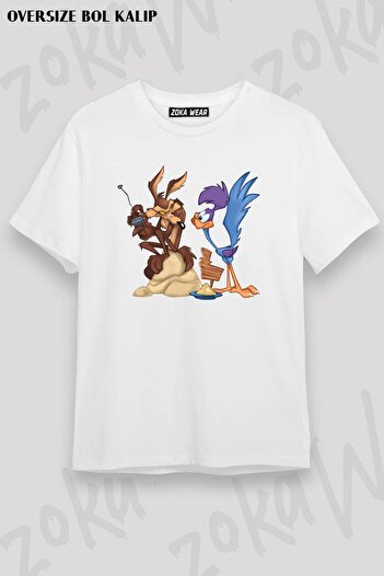 ZOKAWEAR Μπλουζάκι με στάμπα Unisex Oversize Coyote And Road Runner Design
