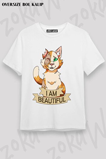 ZOKAWEAR Warrior Cats I Am Beautiful εμπριμέ Unisex Oversize Tshirt