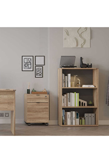 Adore Adore Rio Mini Bookcase, 3 shelves, 72 x 109 x 34 cm - Natural