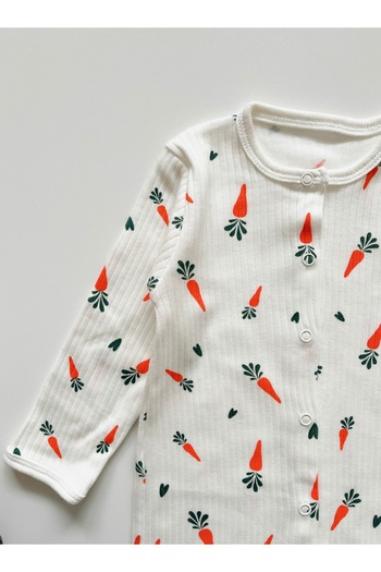 COOLMINIES 3-12 Months Baby Patterned Romper - 100% Cotton, Flexible Report and Snap Cloth