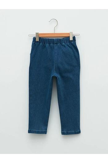 LC Waikiki LCW baby İndigo Bagg Fit Basic denim kot  Kız Bebek Pantolon