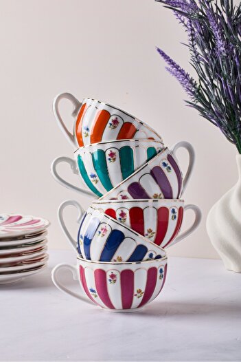 Perotti 12-Piece Porcelain Coffee Set for 6 People - Balat