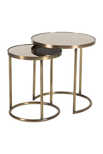 MUVA Concept Viala Metal Modern Tasarım 2li Bronz Ayna Zigon
