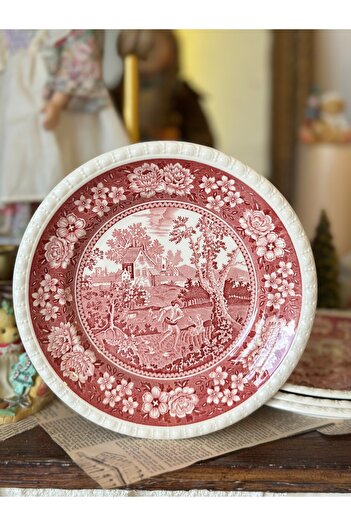 Villeroy & Boch Villeroy Boch Antique Porcelain Rusticana Red Cake Plate Breakfast 21cm